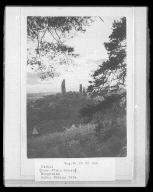 Kirkel, Blick zur Ruine der Burg