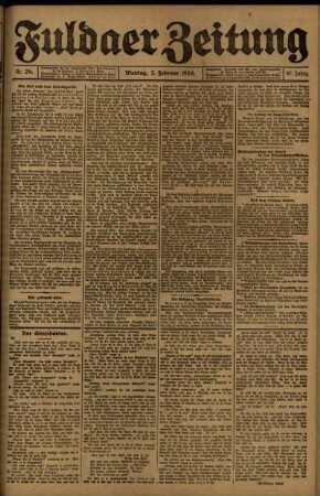 Ausgabe vom Montag, den 02. Februar 1920.