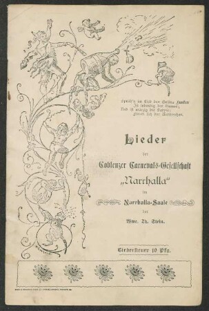 Lieder der Coblenzer Carnevals-Gesellschaft "Narrhalla"