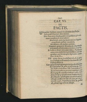 Cap. VI. De Pactis.