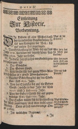 Einleitung Zur Historie.