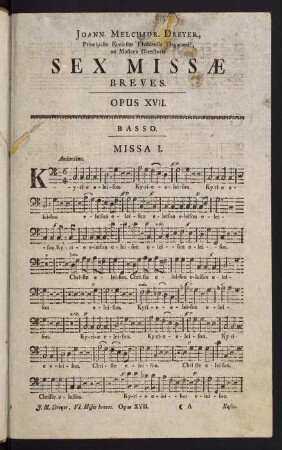 1-11, Basso. Missa I. - Missa II.