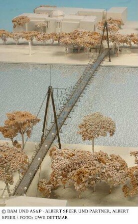 Holbeinsteg - Modell der Gesamtanlage mit Umgebung