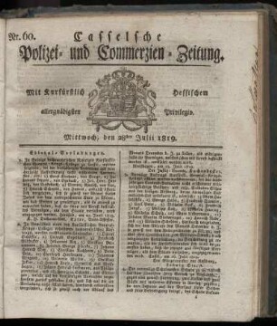Nr. 60, Mittwoch, den 28sten Julii 1819