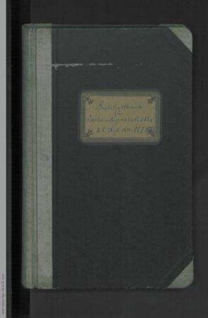 Protokollbuch für Vorstandsprotokolle 28. September 1911 - 22.1.1913