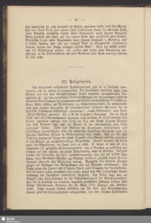 III. Polizeiwesen