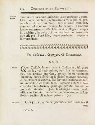 De Cœlibatu, Conjugio, & Oeconomia. XXIX.