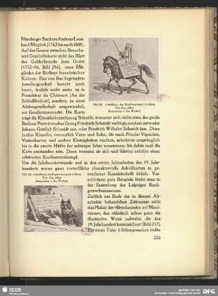 Adresskarte des Kupferstechers J. A. Klein