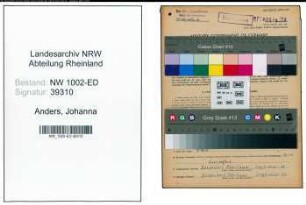 Entnazifizierung Johanna Anders, geb. 19.04.1901 (Lehrerin)