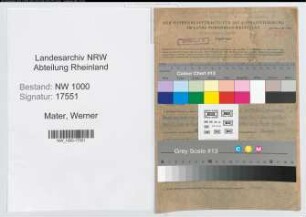 Entnazifizierung Werner Mater, geb. 25.11.1908 (Reg.Vermessungsrat)