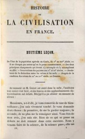 Histoire de la civilisation en France : depuis la chute de l'empire romain, 4