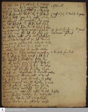 Fragment einer Biografie von Philipp Jakob Spener, verfasst von Carl Hildebrand von Canstein.
