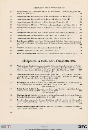 Skulpturen in Holz, Bein, Terrakotta usw. 8nr. 108-153)