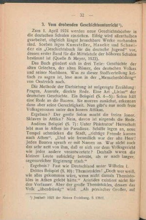 3. Vom drohenden Geschichtsunterricht.