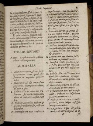 Titulus Septimus. A quo, & quibus modis possit & debeat nullitas probari.
