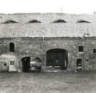 Taucha-Dewitz, An den Höfen 14. Vierseithof (1886/1900). Scheune