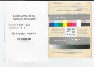 Entnazifizierung Heinrich Hoffmeister , geb. 06.12.1908 (Steiger)