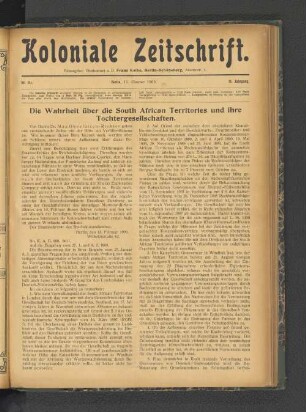 Nr. 20. Berlin, 15. Oktober 1909. 10. Jahrgang