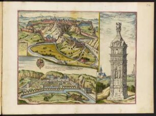 Ansichten von Luxemburg, kolorierter Kupferstich, um 1596
