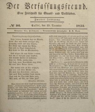 № 101. Cassel, den 19. December 1832.