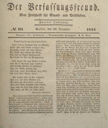 № 101. Cassel, den 19. December 1832.