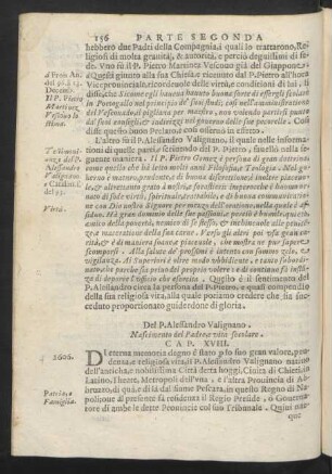 Cap. XVIII. Del P. Alessandro Valignano. Nascimento del Padre, e vita secolare