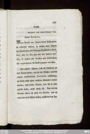 XXII. Rohnstock, den 24sten Oktober 1745.