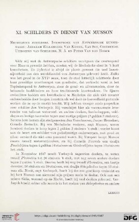 XI. Schilders in dienst van Musson