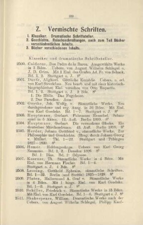 Z. Vermischte Schriften