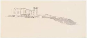 Wochenend-Hotel und Strandbad: Wochenend-Hotel: Perspektivische Ansicht