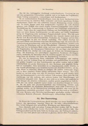 64. Der Bauvertrag.