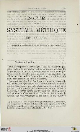 N.S. 14.1866: Note sur le système métrique des Gaulois : rapport à la commission de la topographie des Gaules