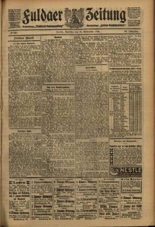 Dritte Ausgabe vom Samstag, den 25. September 1909.