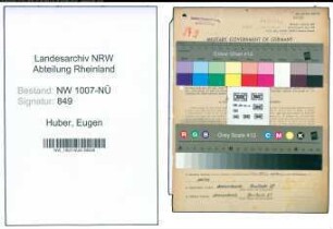 Entnazifizierung Eugen Huber , geb. 18.07.1900 (Techn.Zeichner)