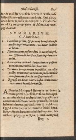 Summarium Gl. Adversae, &c.