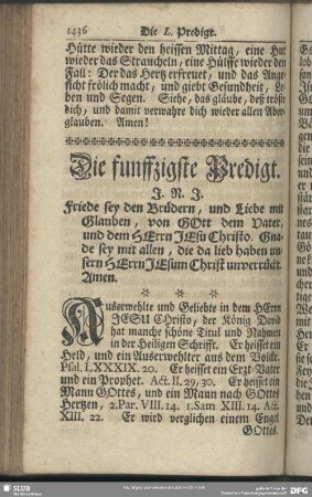 Die funffzigste Predigt