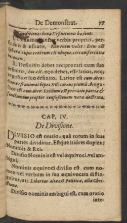 Cap. IV. De Divisione.
