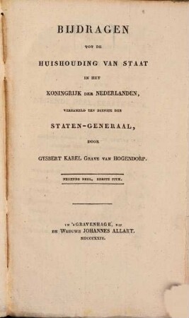 Bijdragen tot de huishouding van staat in het Koninkrijk der Nederlanden, 9,1. 1824