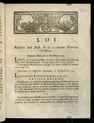 1-4, Loi. Relative auf Juifs...