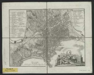 Stadtplan von Neapel, 1:20 000, Kupferstich, 1815