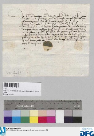 Hanns Weickhart zum Rechennberg gesessen quittiert der Stadt Nürnberg über 100 fl. Ehrung.