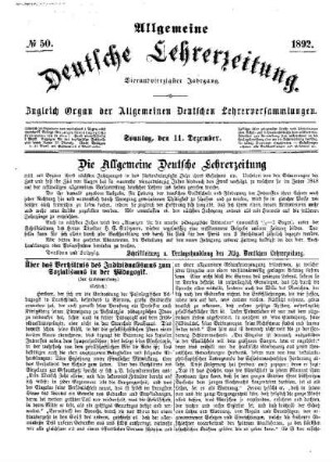 Die Allgemeine Deutsche Lehrerzeitung