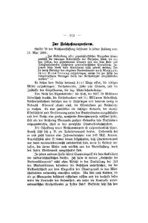 Zur Reichsfinanzreform