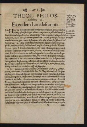 Theol. Philos. Exhibitio IX.