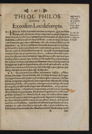 Theol. Philos. Exhibitio IX.