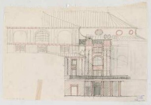 Thiersch, Friedrich von; Frankfurt / Main (Hessen); Festhalle - Fassadenentwurf (Teilansicht)