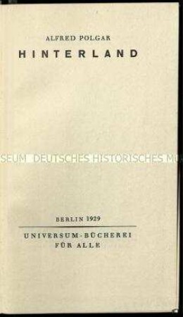 Geschichten und Skizzen von Alfred Polgar aus den Jahren 1916 bis 1923