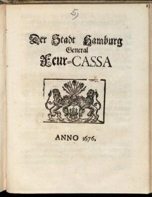 Der Stadt Hamburg General Feur-Cassa