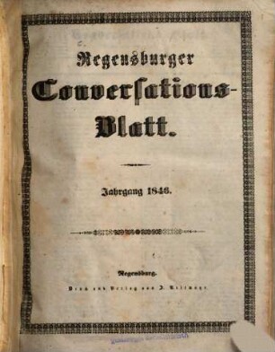 Regensburger Conversations-Blatt, 1846