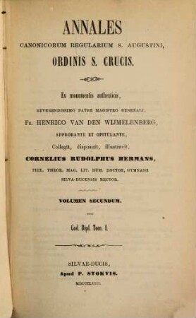 Annales Canonicorum Regularium S. Augustini, Ordinis S. Crucis, 2